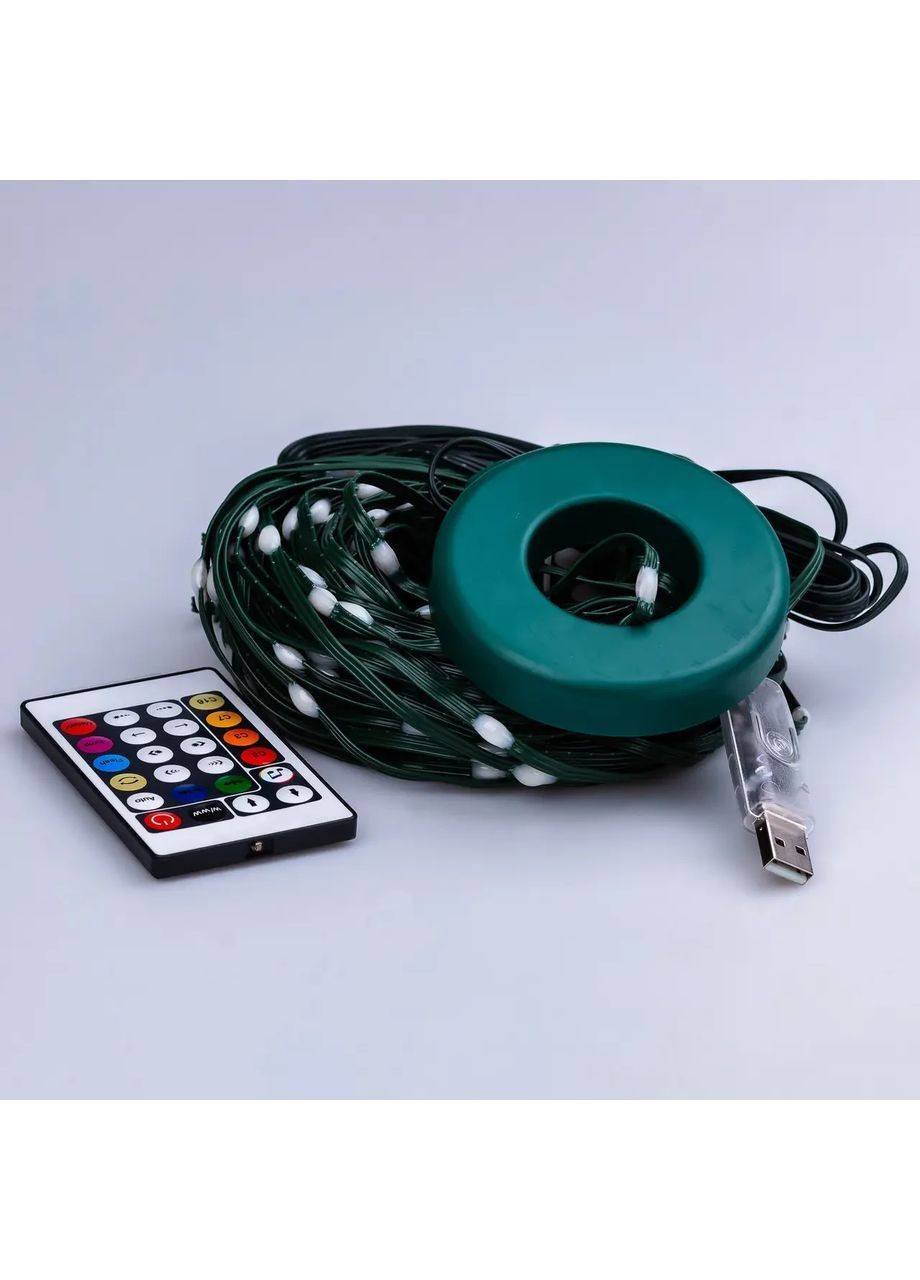 Умная гирлянда Smart 250 LED длина 2,5 м с управлением со смартфона зеленая, мультиколор 1733043GR No Brand (362502956)