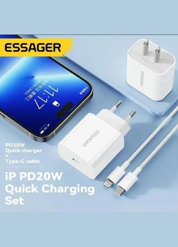 Зарядний пристрій 20W ES-CD30 + cable lightning white Essager (322701406)