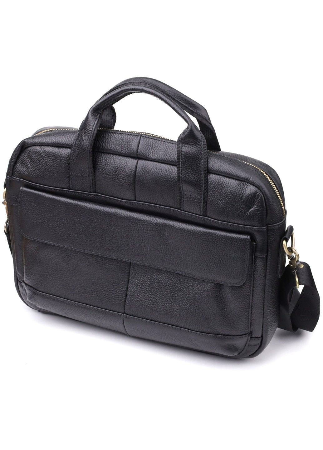 Практичний портфель для чоловіків з натуральної шкіри 23041 Чорний Vintage (356452158)