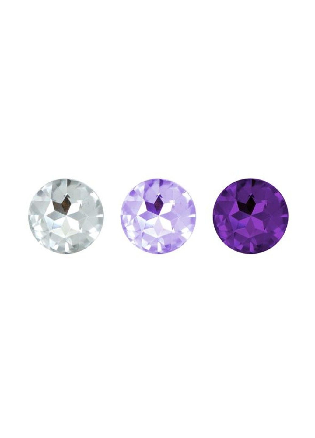 Набор анальных пробок с кристаллом : Booty Plug Set Purple, диаметр 2,7см, 3,5см, 4,1см RIANNE S (293246197)