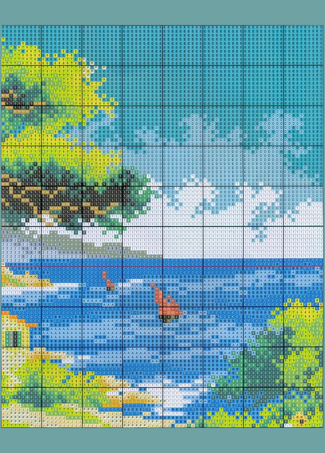 Набор для вышивания по нанесённой на канву схеме "Seaside village ".AIDA 14CT printed, 36*29 см Joy Sunday (313614427)