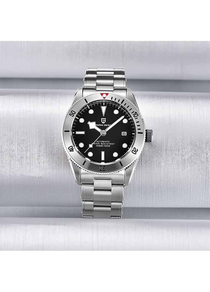 Годинник механічний з автопідзаводом сріблястий для чоловіків водонепроникний 100м люмінесцентний ProDobro (367264221)