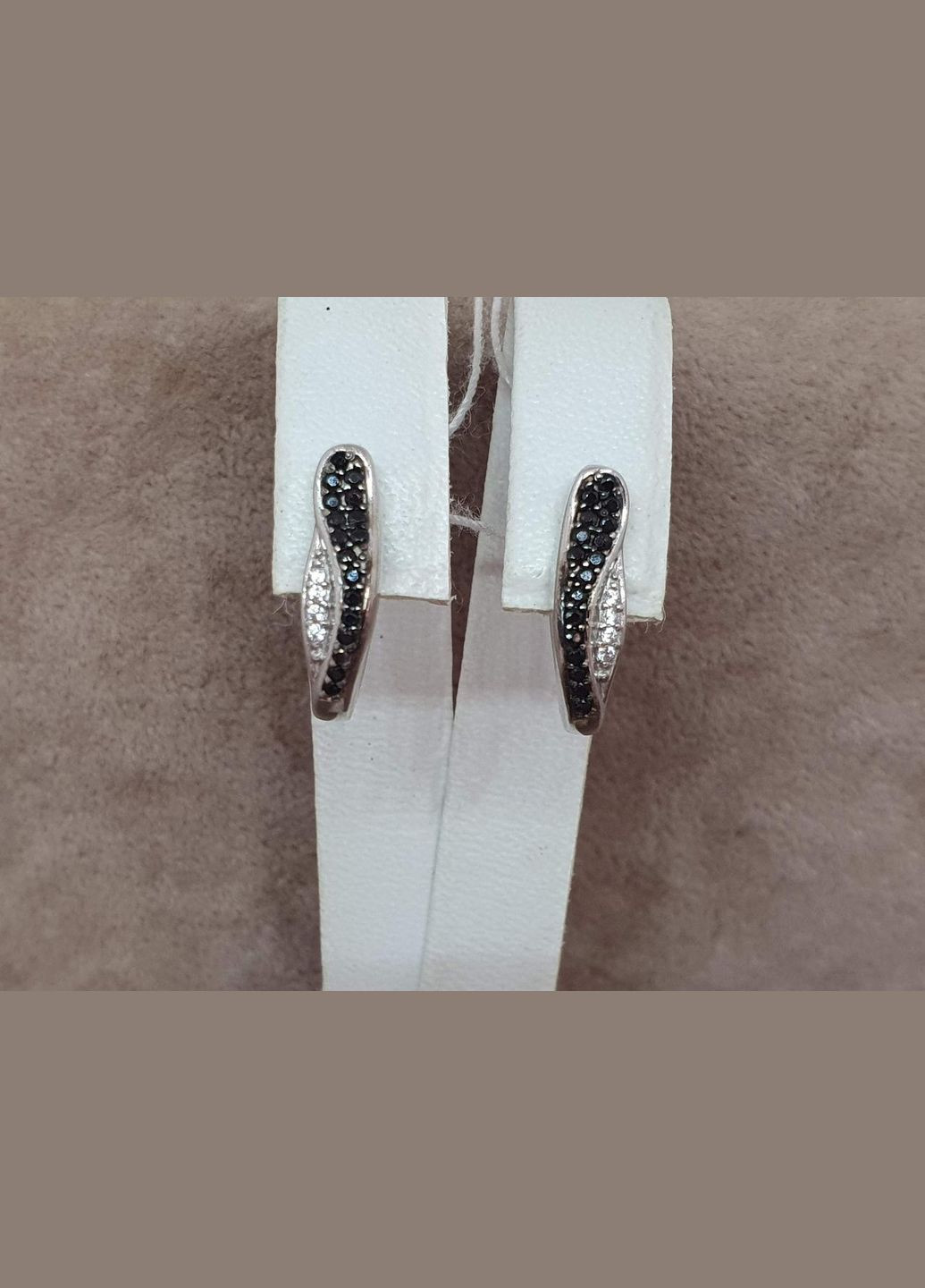 Срібні сережки з ЗМІЙКА фіанітами. 2396/9Р-CZ AGNI (323641016)