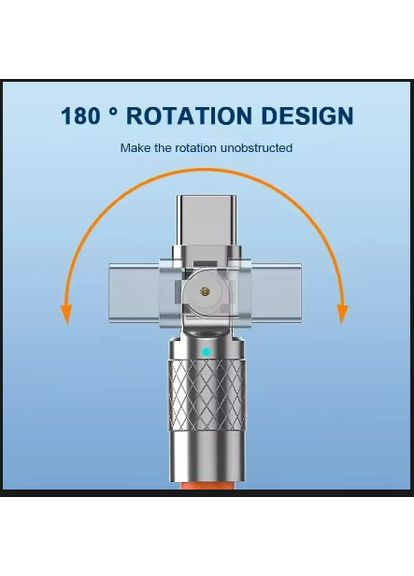 120 Вт 7 А швидкий зарядний кабель USB Type-C з поворотом на 180 градусів для телефону Redmi Honor USB C кабель для Samsu Xiaomi (370456179)
