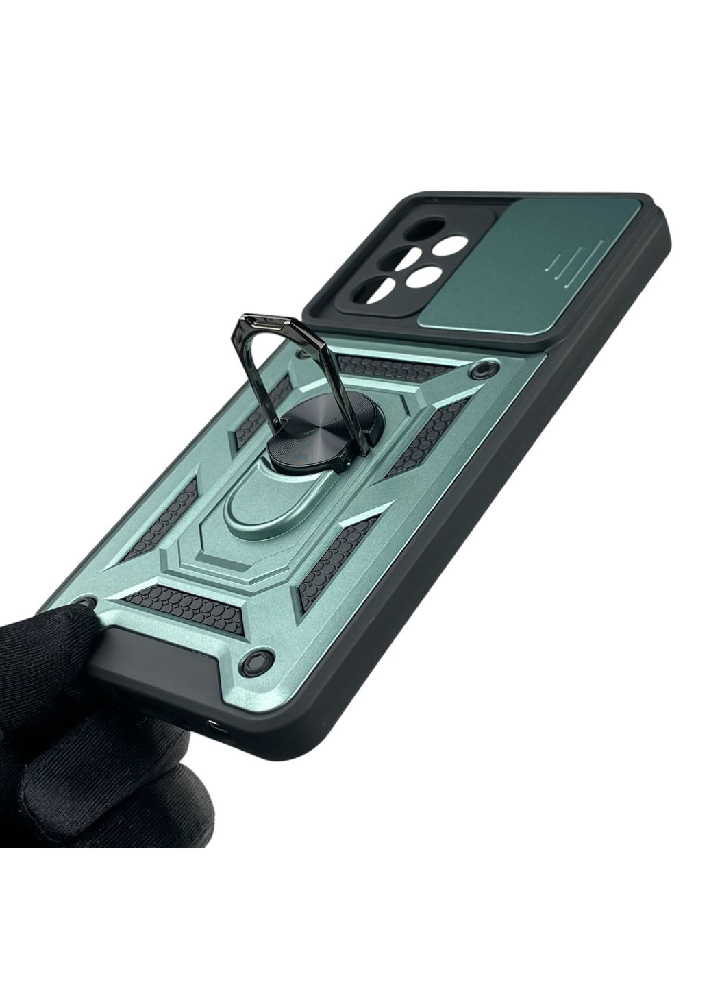 Чохол для Galaxy A52 (SM-A525) броньований з кільцем-тримачем підставкою зі шторкою на самсунг а52 зелений rg1 Samsung (366387317)
