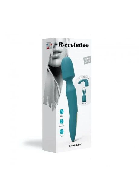 Вібромасажер з двома насадками R-EVOLUTION TEAL ME, гнучка голівка Love To Love (383085925)