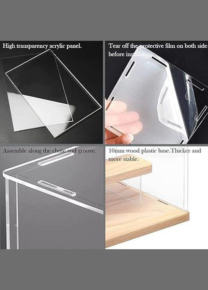 Бокс-вітрина з підсвічуванням для аксесуарів з дверцятами 600х180 Акрил 3 мм (код: B600180L) Woody (331902254)