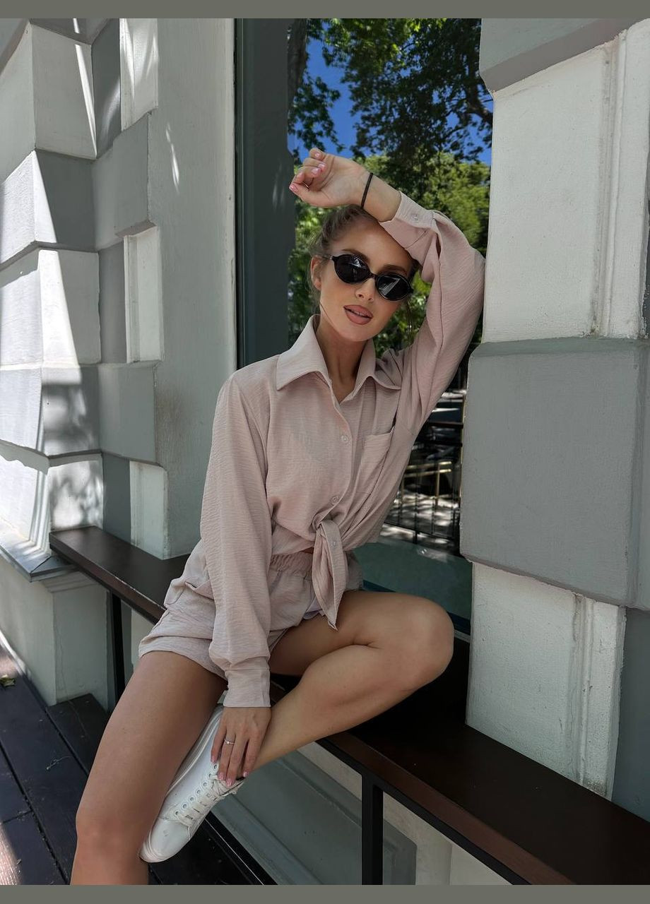 Женский костюм-двойка креп жатка No Brand Б1466-038/2 (347176223)