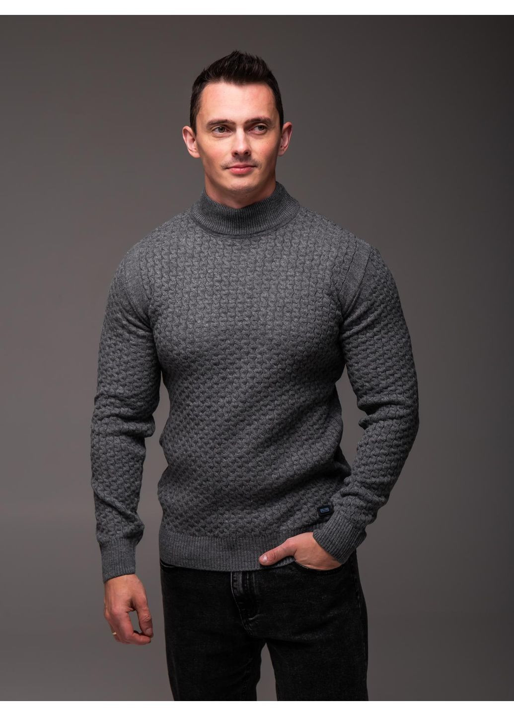 Сірий демісезонний светр чоловічий джемпер No Brand