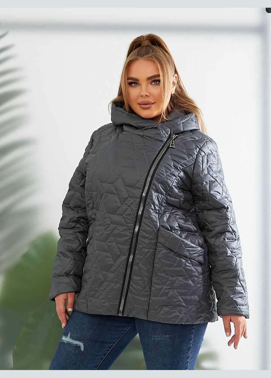 Графитовая демисезонная женская демисезонная куртка цвет черный New Trend