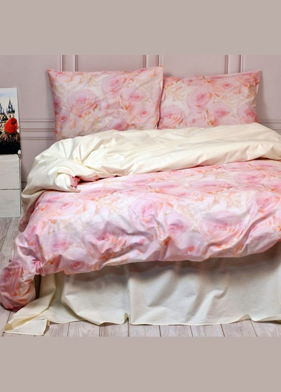 Постельное белье Розовое настроение Ранфорс Евро на резинке MERISET (306740190)
