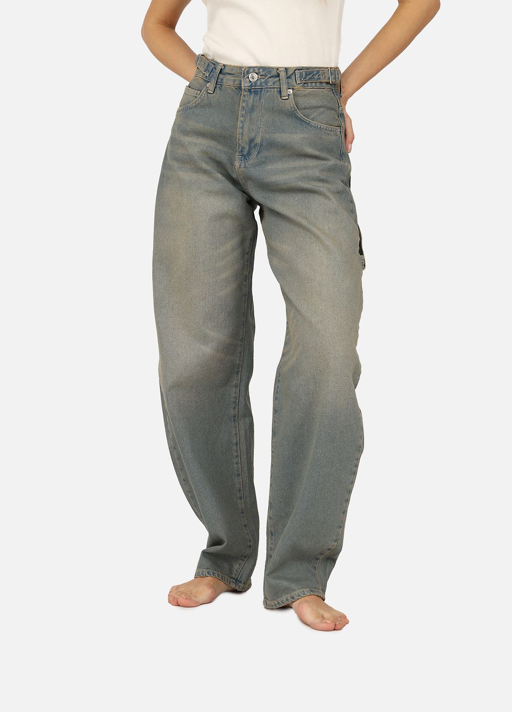 Джинси horseshoe жіночі колір блакитний ЦБ-00271102 Yuki - (322763984)