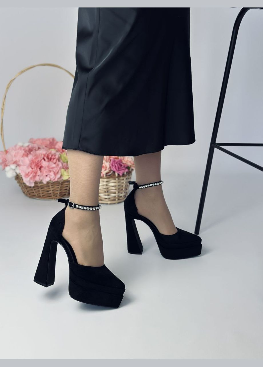 No Brand Женские трендовые туфли на высоком каблуке. лодочки черный з искусственная замша, — всесезон (324271047)