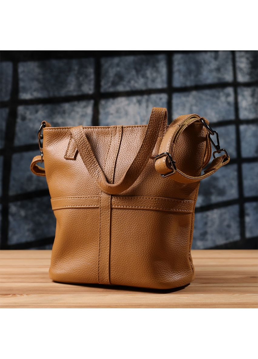 Жіноча сумка з натуральної шкіри 22994 Рудий Vintage (359401611)