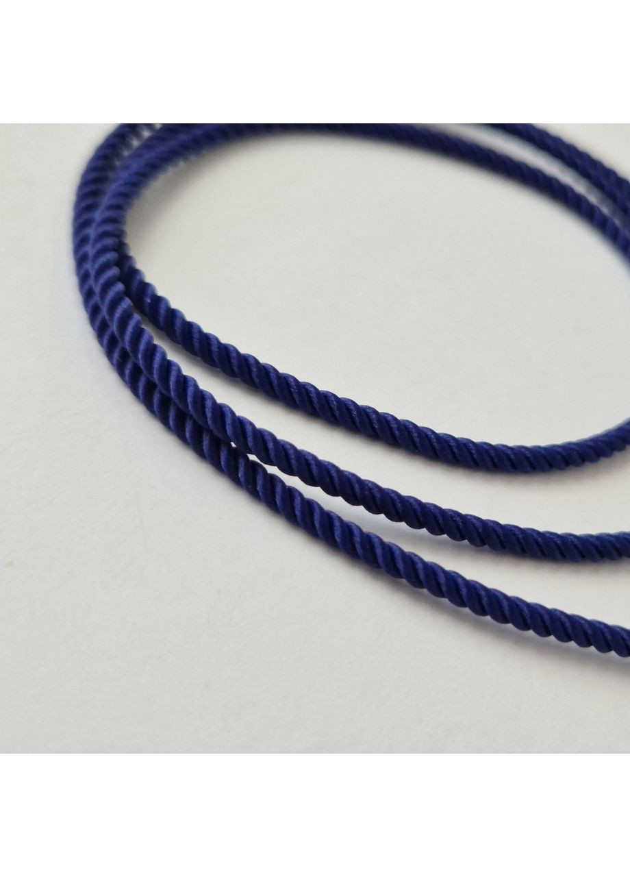 Шнурок на шею милан Синего цвета шелковый 2мм см серебро 925 пробы 6010/2 0.98г Nobrand (363969179)