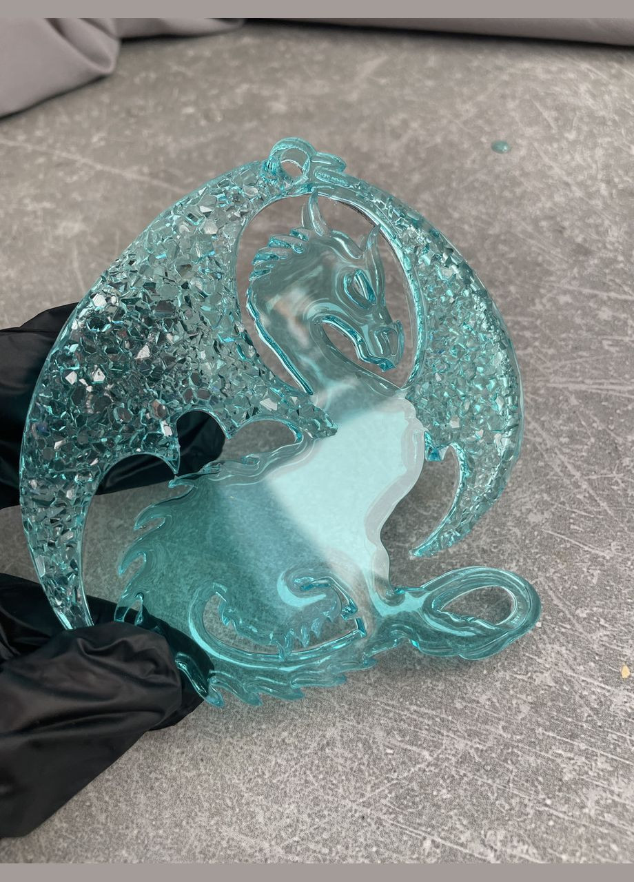 Молд Дракон 2 с кристаллическими крыльями форма для новогодних игрушек на елку силиконовая форма для эпоксидной смолы No Brand (370566813)