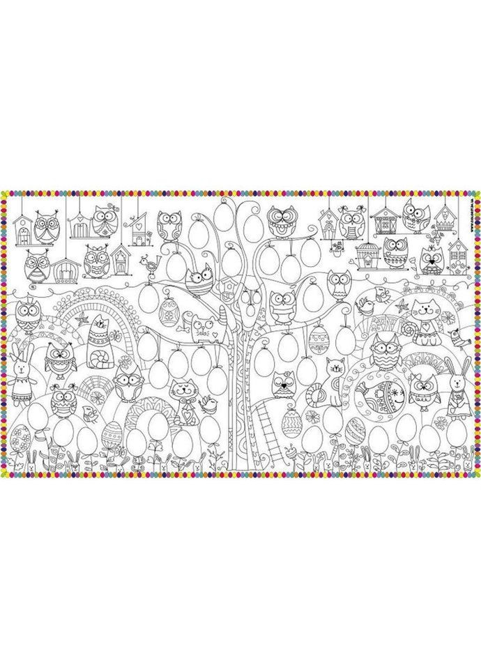 Обои-раскраски Пасхальное дерево с наклейками 60*100 см C-100018 Kolorit (324103929)