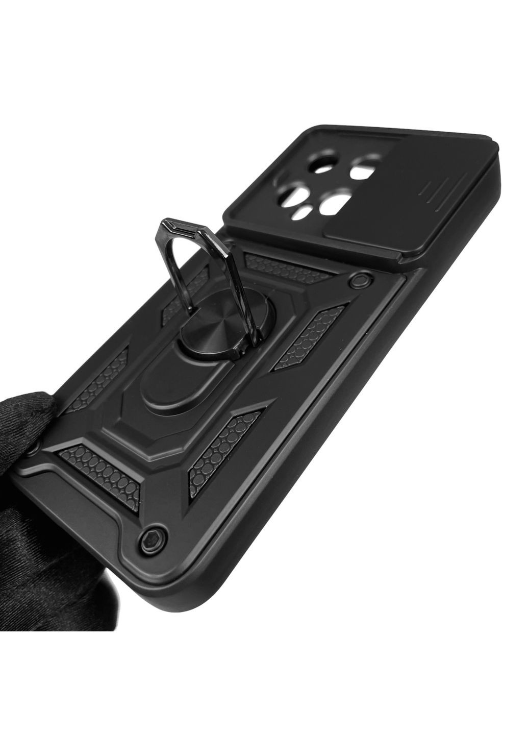 Чехол для 14 бронированный с кольцом подставкой со шторкой на сяоми 14 чёрный rg1 Xiaomi (366021520)