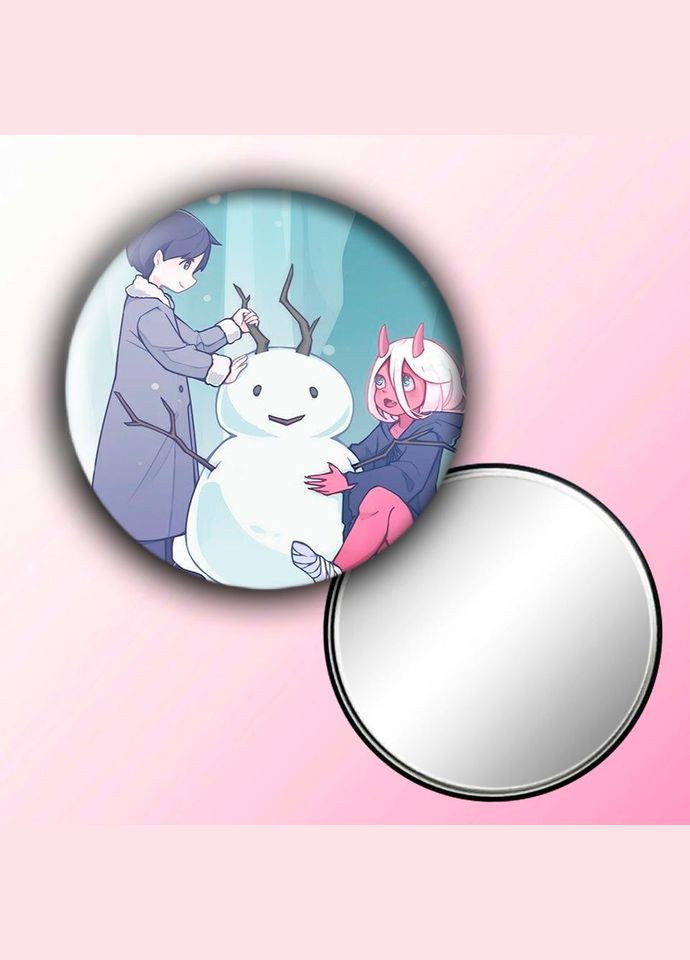 Зеркальце косметическое карманное Аниме Любой во Франксе #0002 с рисунком круглый 56 мм No Brand (309153559)