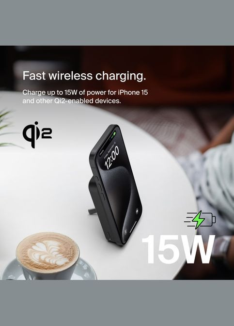 Акумулятор портативний літій-іонний Power Bank 8000мА·рік, 15Вт, MagSafe Qi2, чорний Belkin (319534281)