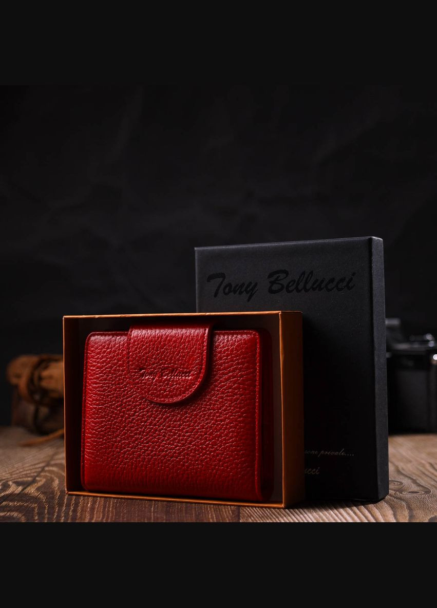 Оригінальний жіночий гаманець з натуральної шкіри червоний 22017 Tony Bellucci (329197090)