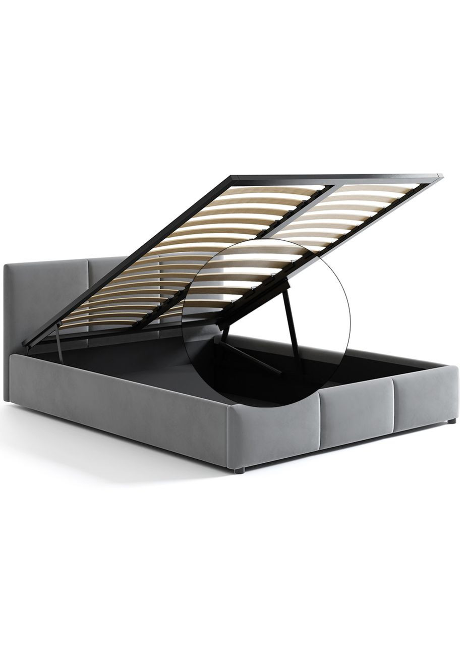 Двоспальне ліжко (підйомний механізм) Мона 160x200 см Сірий (DRS-011391) Doros (346529096)