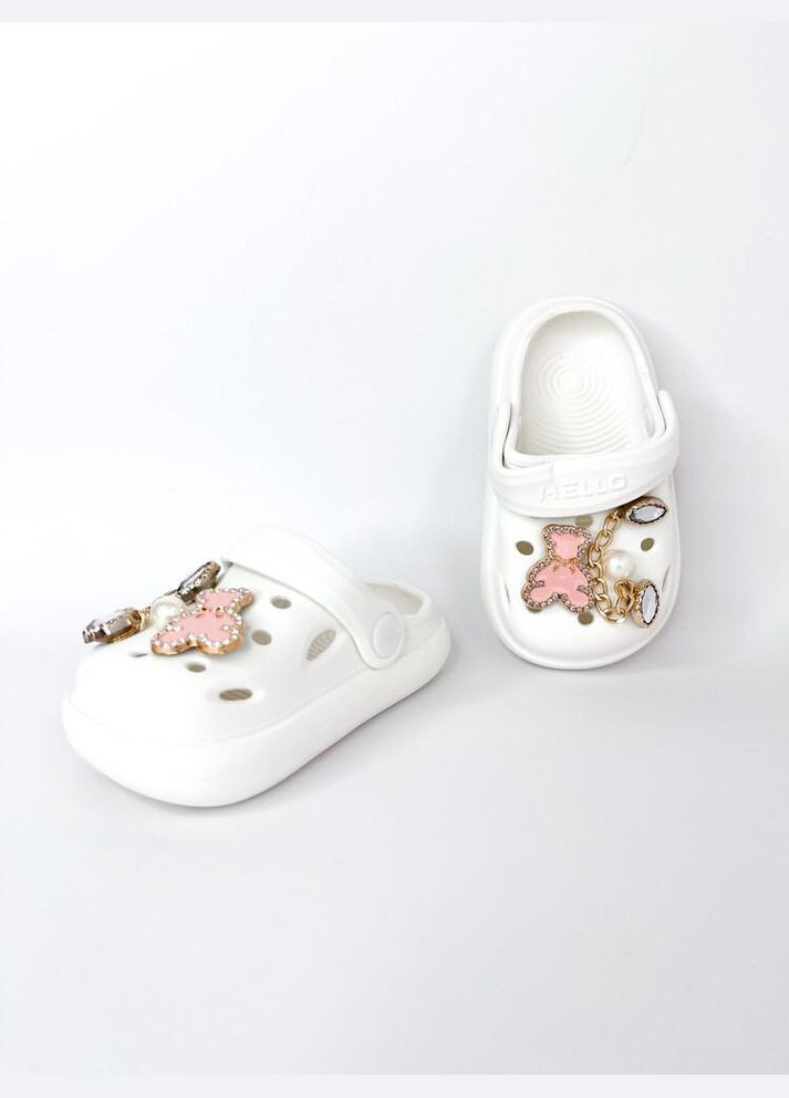 Белые детские кроксы сабо ввт 25 г 16 см белый артикул ш159 BBT