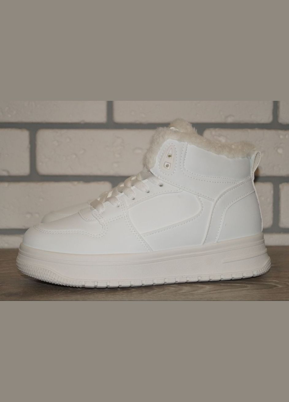 Белые повседневные, кэжуал зимние ботинки зимние подростковые белые Little Fairy