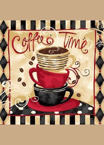 Алмазна мозаїка 30*30 см зі стразами на підрамнику повна викладка Час кави Натхнення Чарівний діамант (317257778)