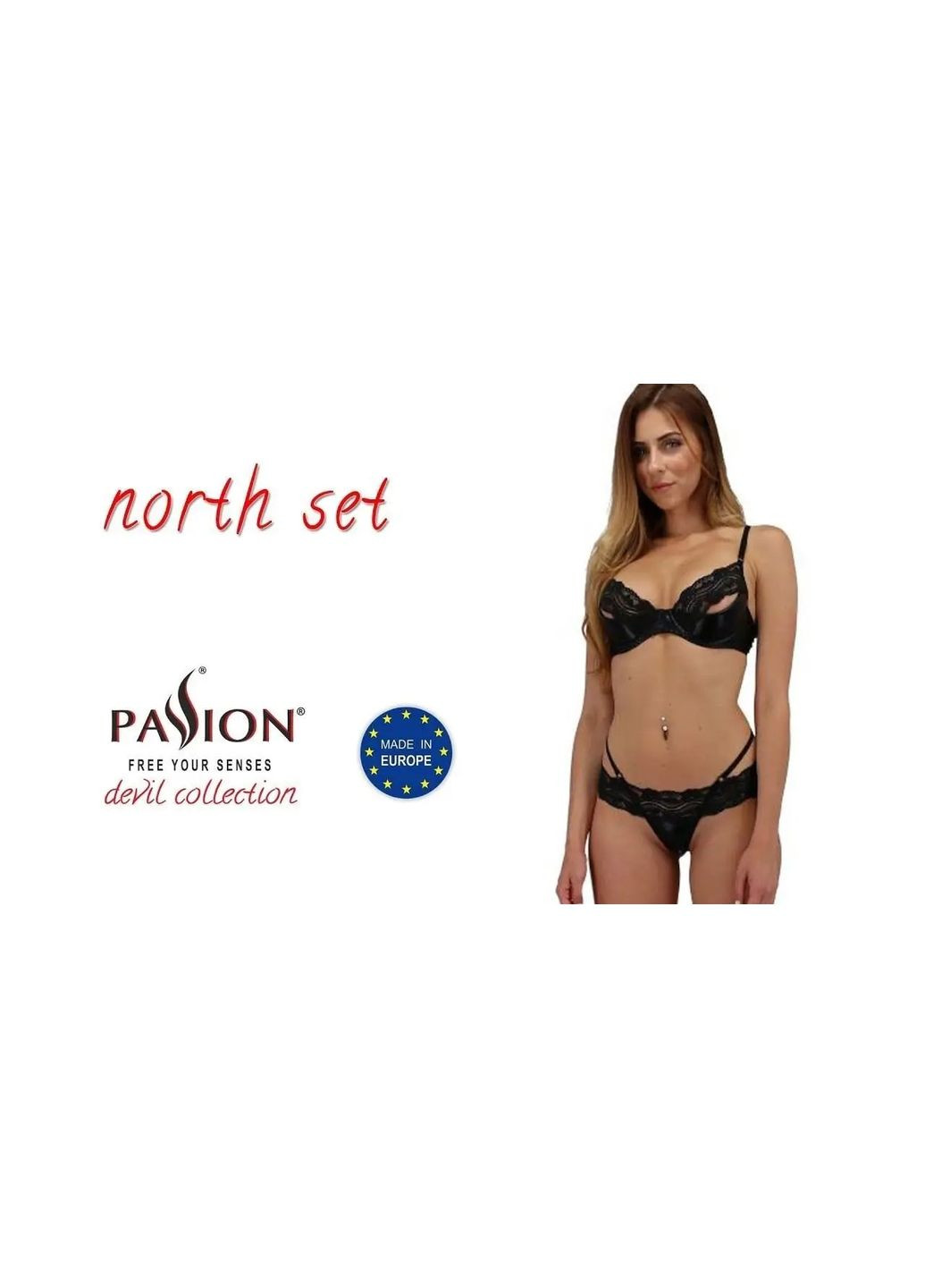 Комплект белья из латекса NORTH SET с кружевной отделкой,, Passion (331170871)