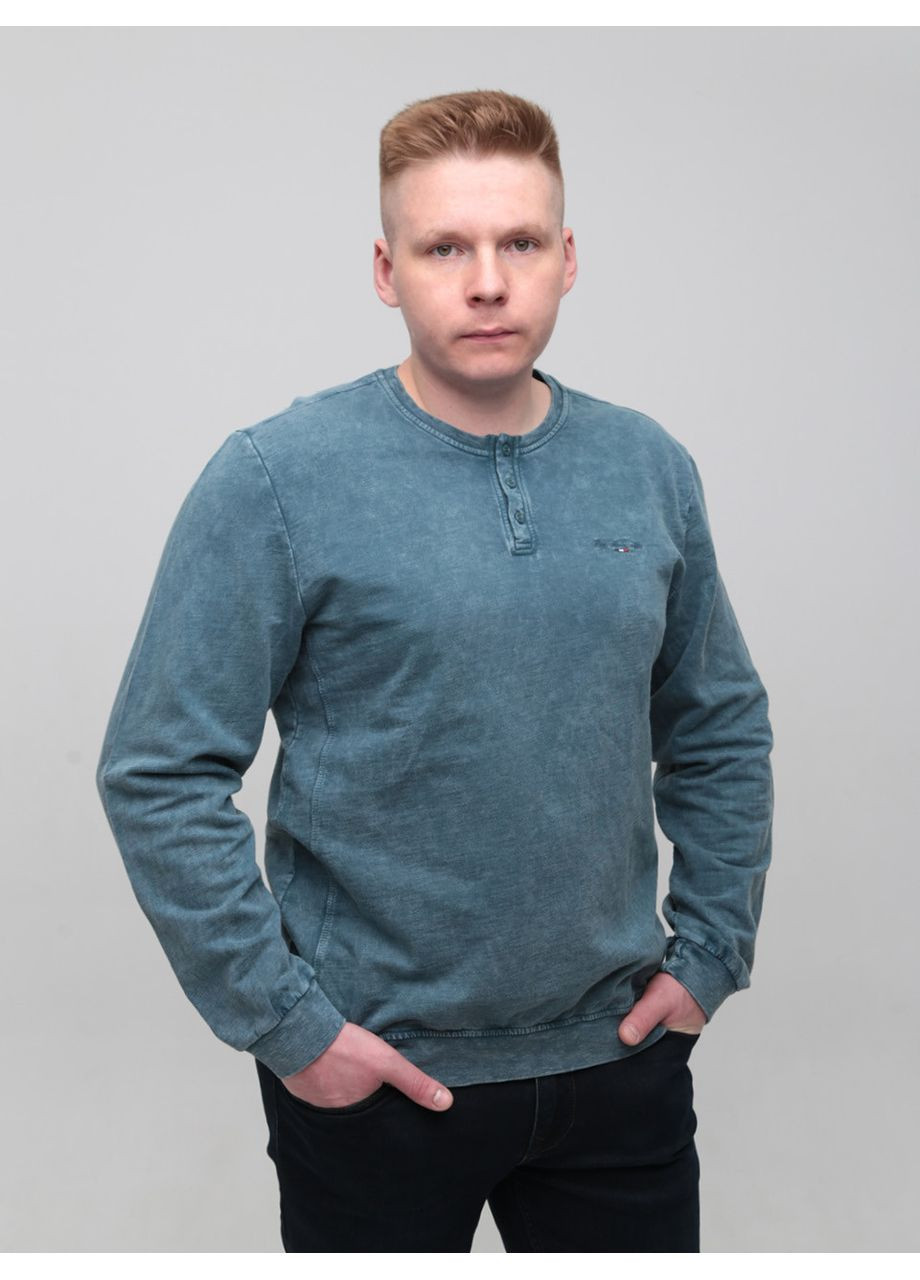 Синій світшот чоловічий синьо-зелений з манжетом Bagarda варенка (358932506)