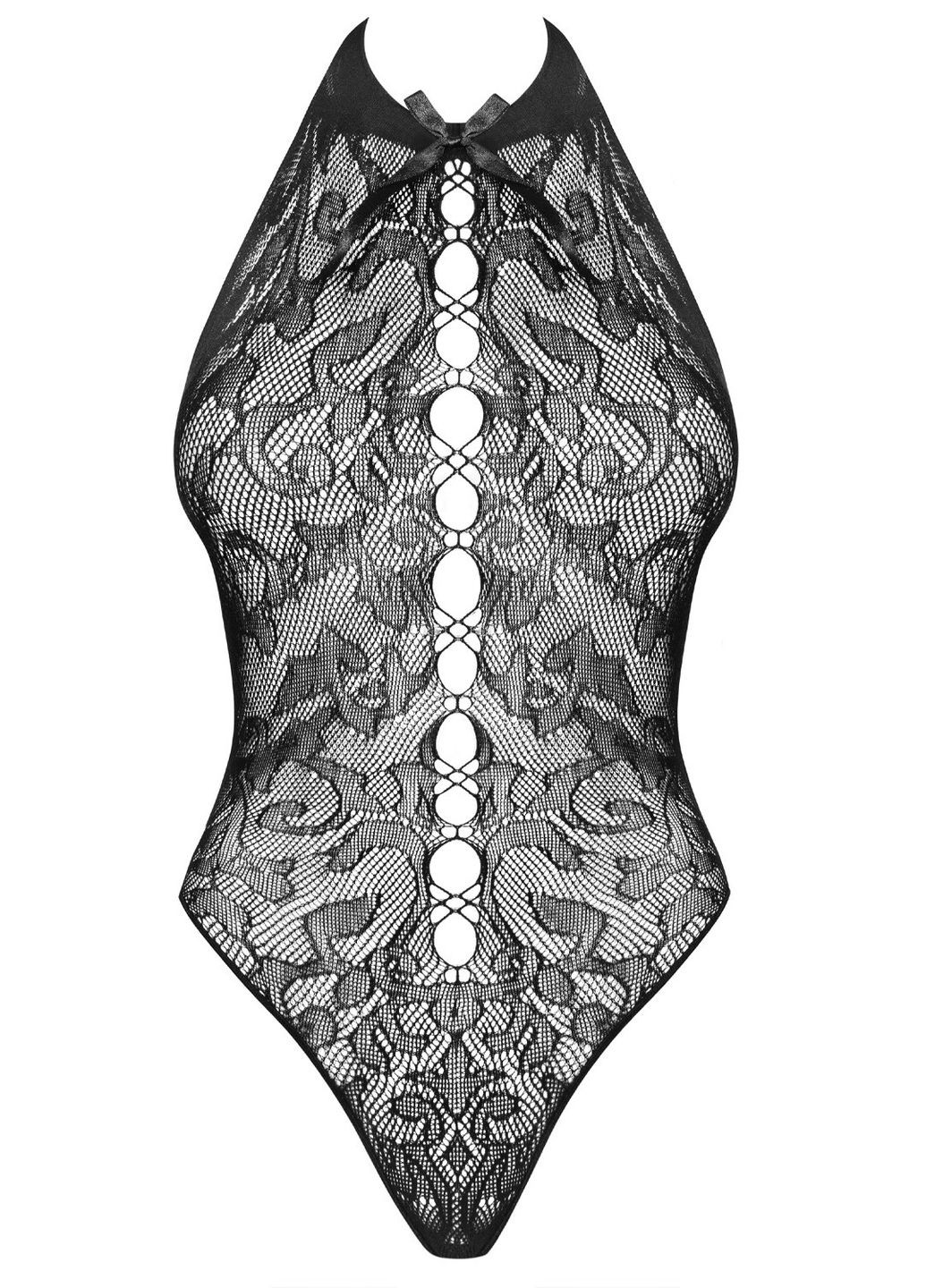 Чорний демісезонний ажурне боді з відкритою спиною b119 Obsessive