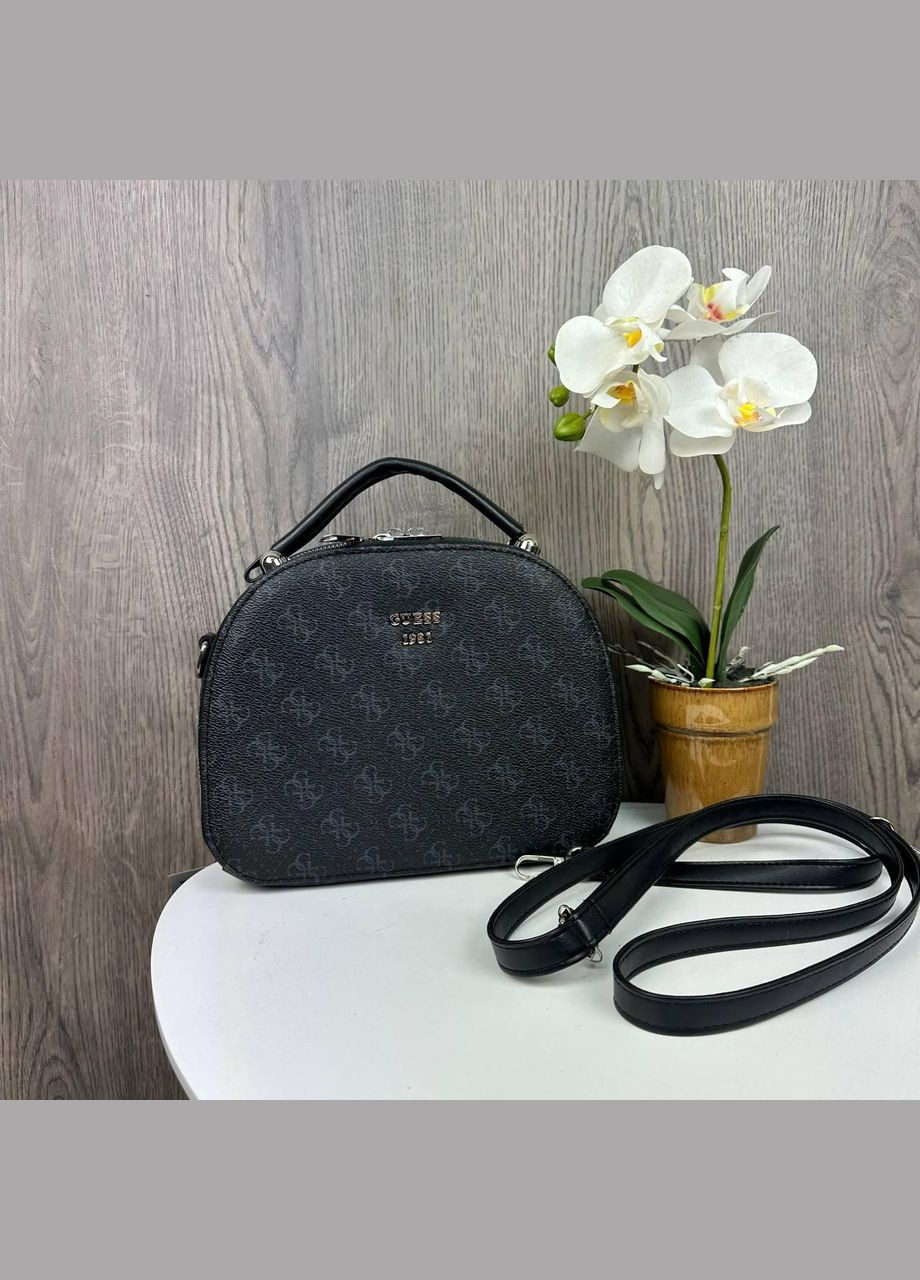 Каркасная сумка на плечо с геометрическим узором из экокожи черная (sku_1784) No Brand (330576225)