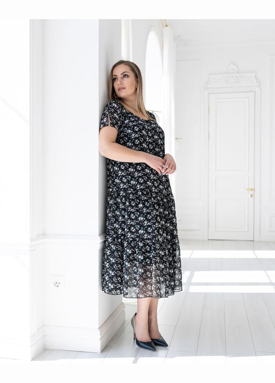 Чорна вечірня сукня катаїс чорний жовтець 0193 Vlavi