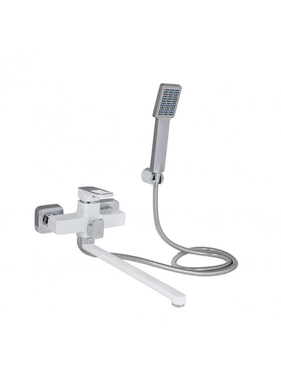 Змішувач для ванни Wawel 005 з поворотним виливом (з душовим гарнітуром) (k35) LDWAW005WHI45399 White LIDZ (336934611)