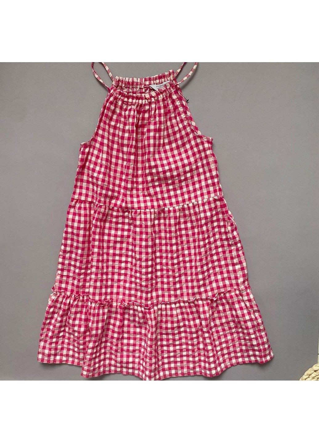 Рожева сарафан сукня в клітинку, рожевий Primark (333334212)