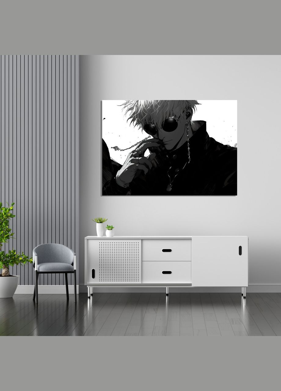 Плакат- з принтом Jujutsu Kaisen Магічна битва Satoru Gojo Сатору Годжо в окулярах A4 А2 Кавун постер (316209093)