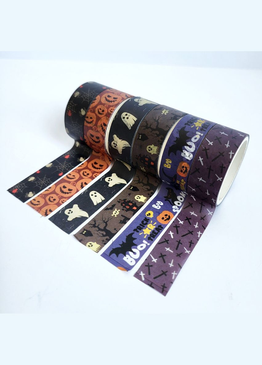 Набор декоративных скотчей для творчества DIY 6 шт Halloween Тыквенная магия 2 м No Brand (322872576)