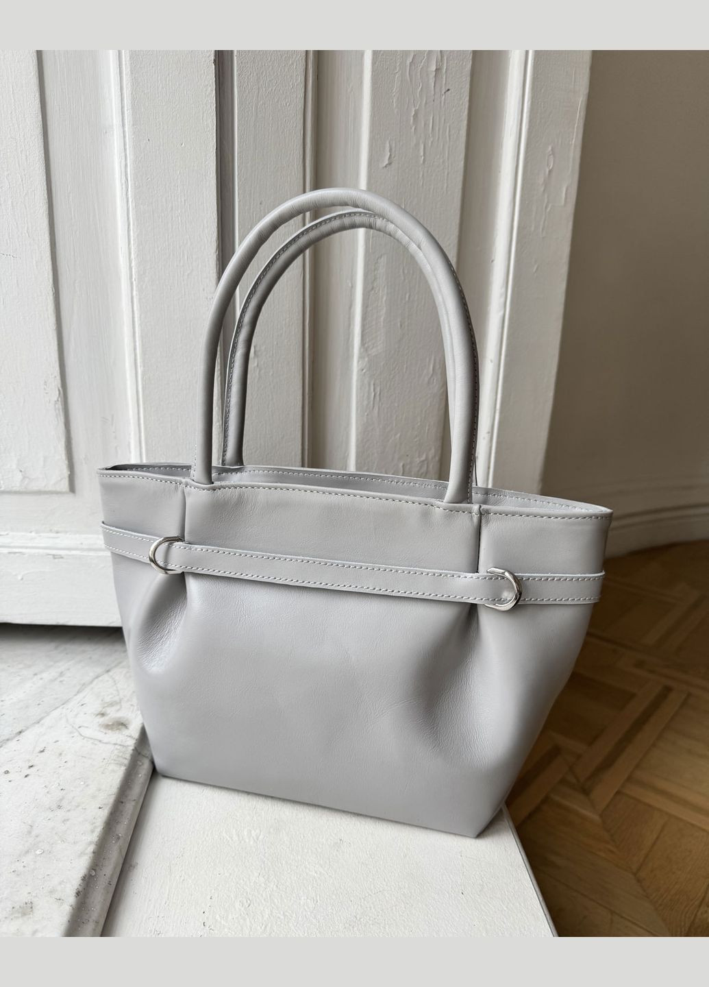 Женская кожаная сумка серая Anita из натуральной кожи и замши (zhnocha-shkrqna-sumka-anita) WeLassie (342199416)