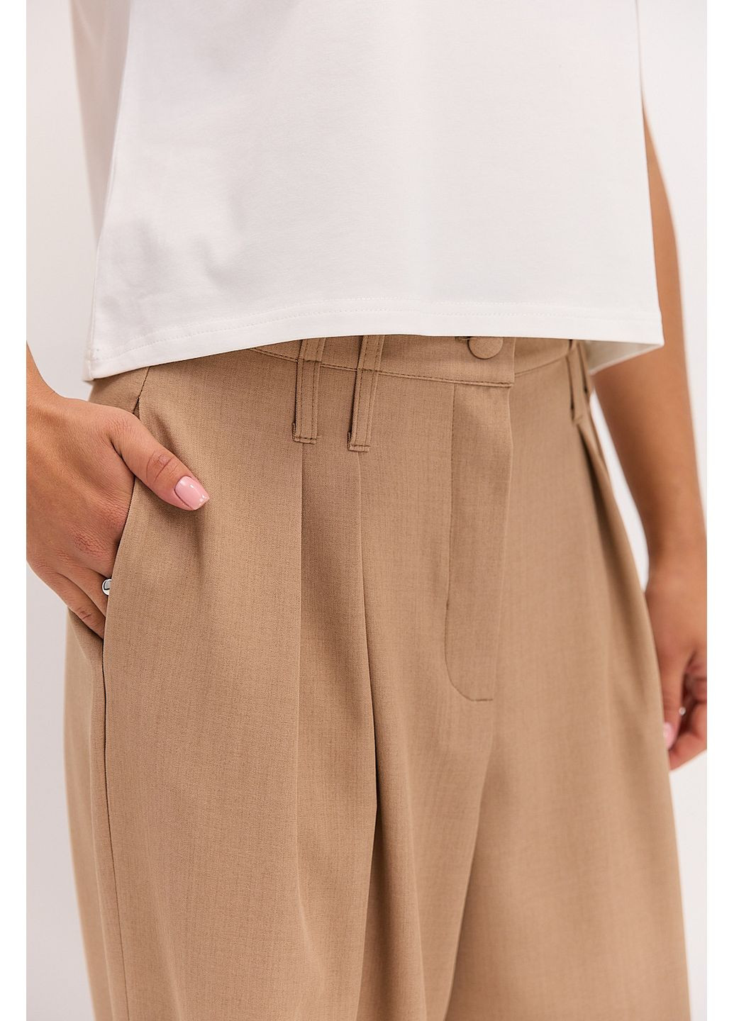 Женские брюки-палаццо со складками черные Arjen (361056783)