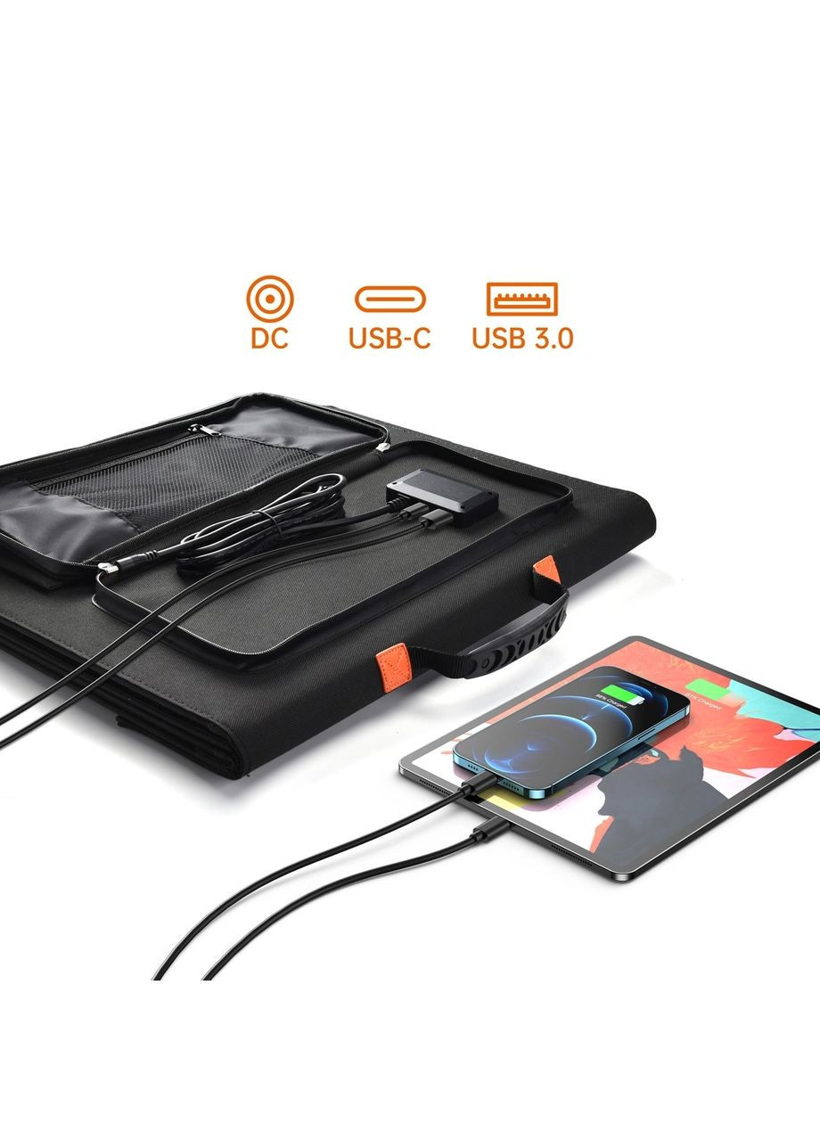 Солнечная панель 120W DC120W, 1*USB QC3.0 18W,1*USB-C PD3.0 60W 177x53см CHOETECH (370622293)