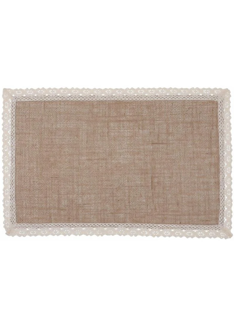 Набор 6 льняных подтарельников "Natural Lace" 30х45см, прямоугольные BonaDi (388543801)