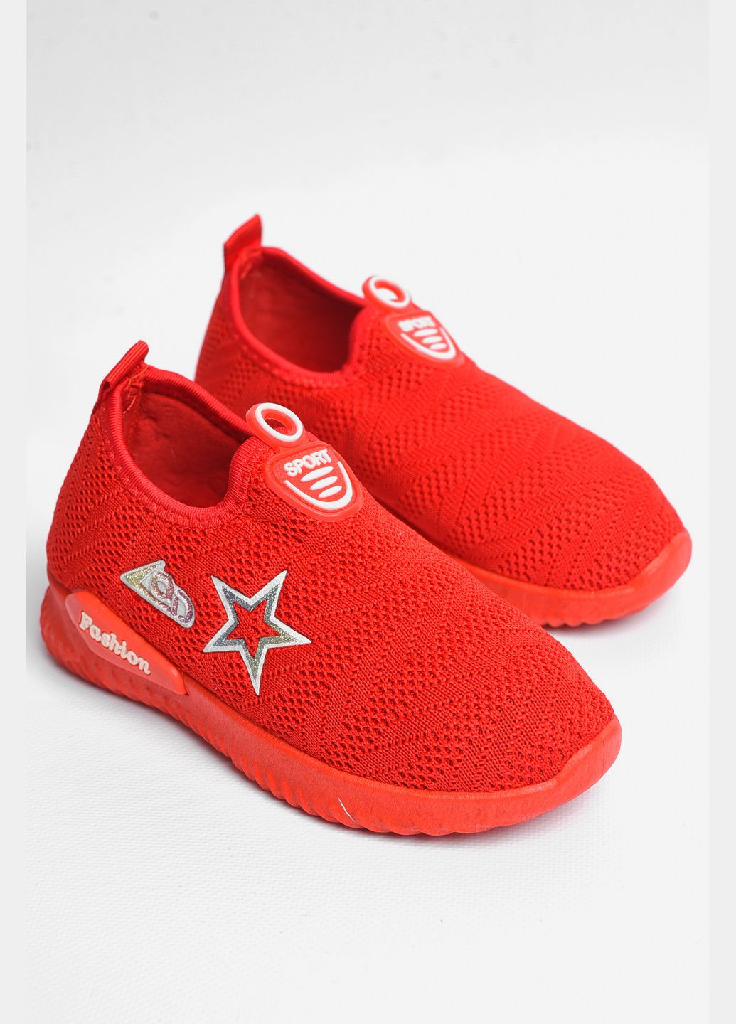 Червоні осінні кросівки дитячі червоного кольору на шнурівці текстиль Let's Shop