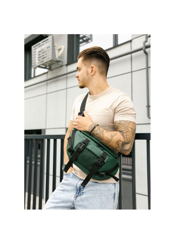 Большая мужская поясная сумка бананка DynamicDart зеленая Sambag (340235180)