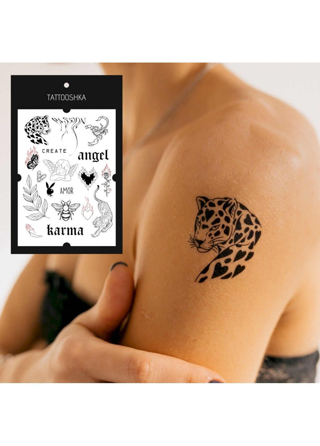 Тату набір "Пантера" Tattooshka (303140691)