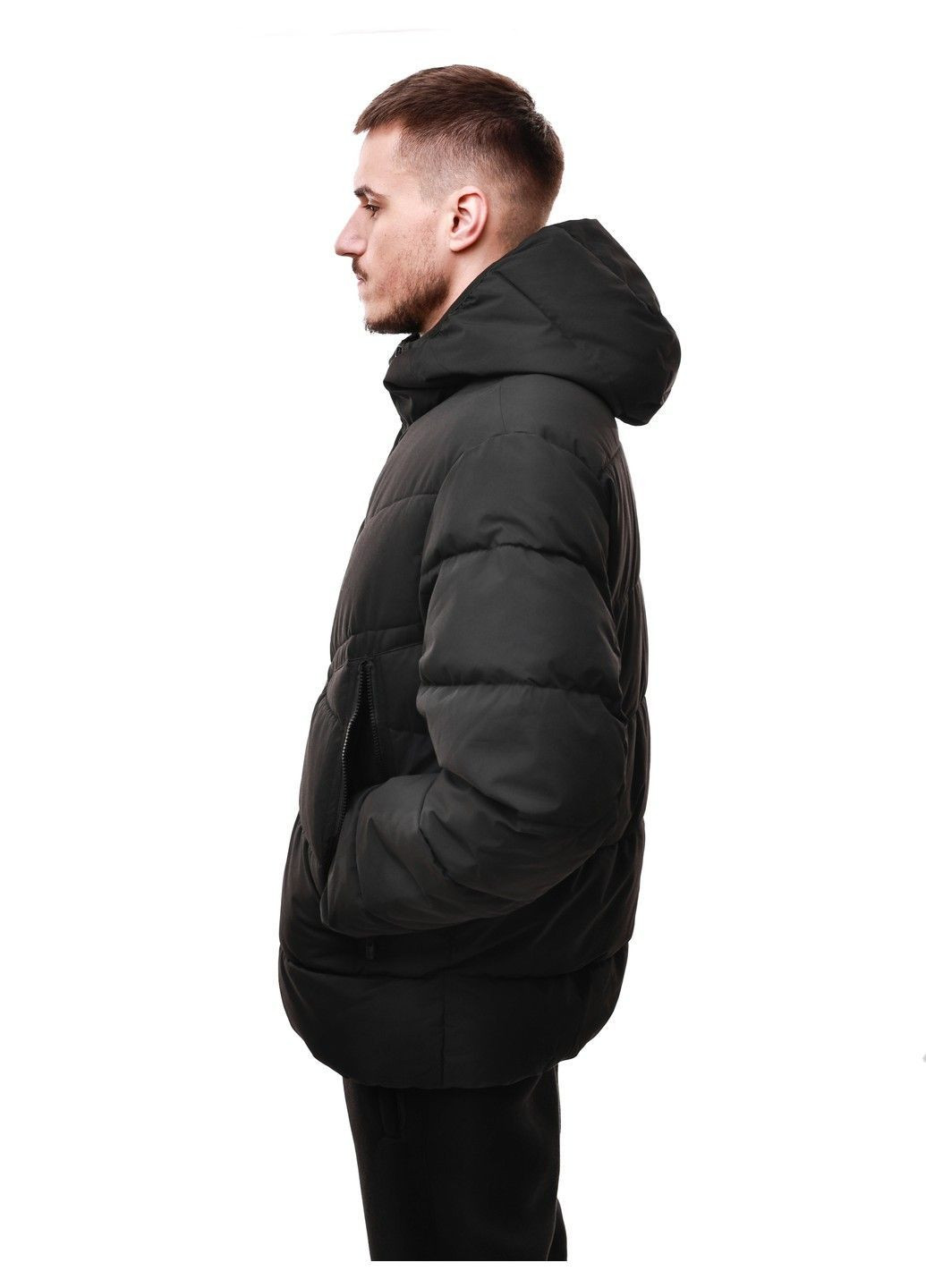 Чорна зимня куртка зимова чоловіча No Brand