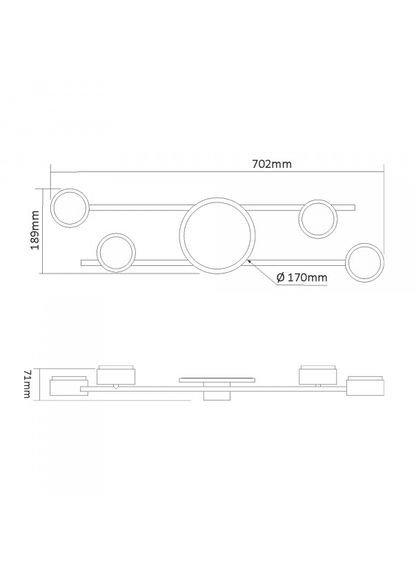 Светильник под лампу 4xGX53 накладной с подсветкой VL-SPF21B-WB Videx (366218209)