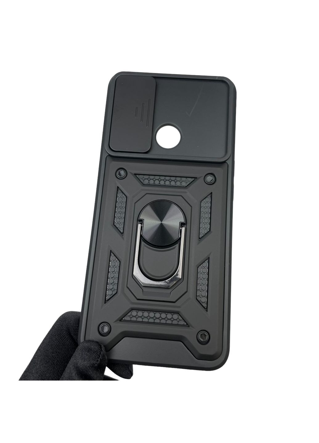 Чохол для A53 броньований з кільцем зі шторкою на камеру на оппо а53 чорний rg1 Oppo (366019039)