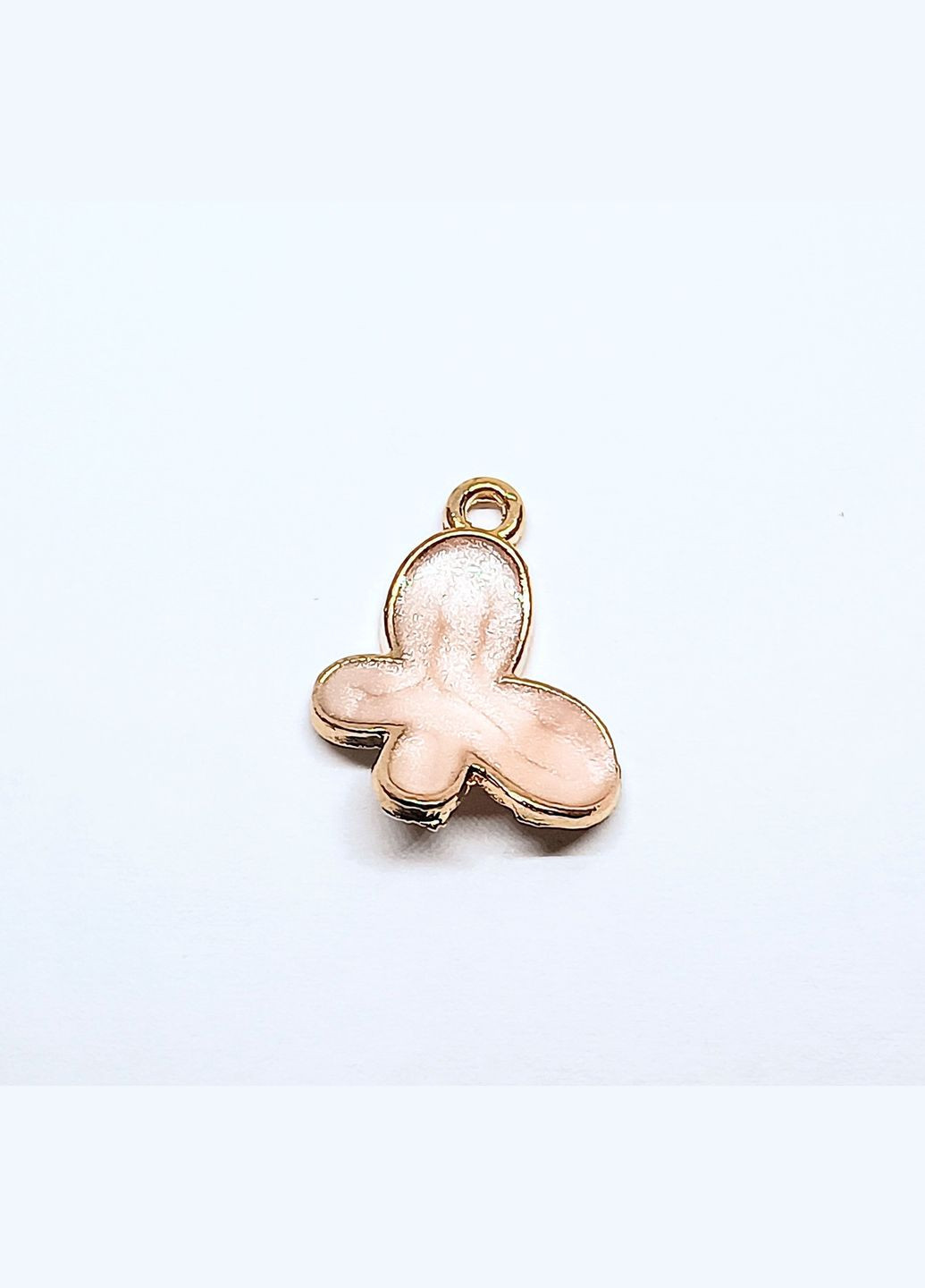 Подвеска металлическая Кулон бабочка Натуральное золото Розовая эмаль 18 мм x 15.5 мм Finding (328942759)