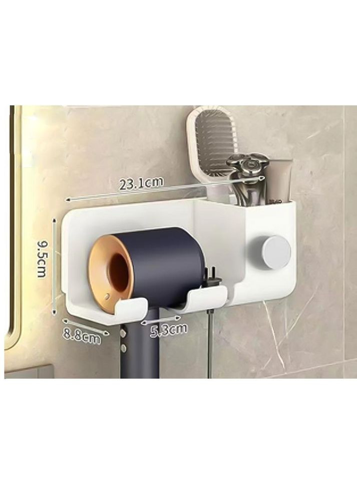 Настінний тримач для фена та аксесуарів білий (IY0003_1) No Brand (315885552)